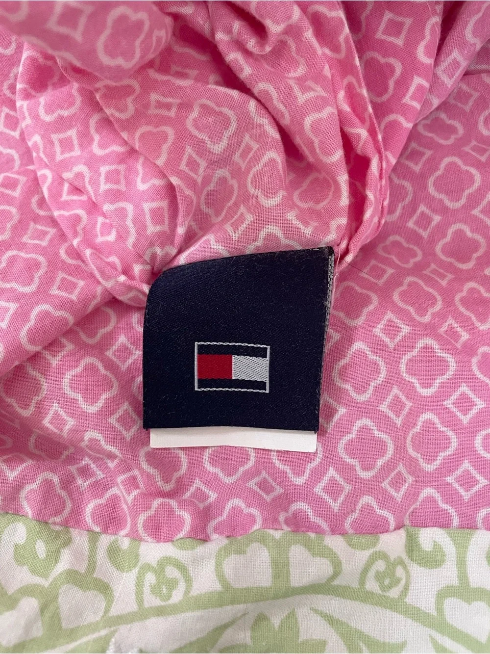 Tommy Hilfiger Kids Pink & Green Twin Duvet Cover